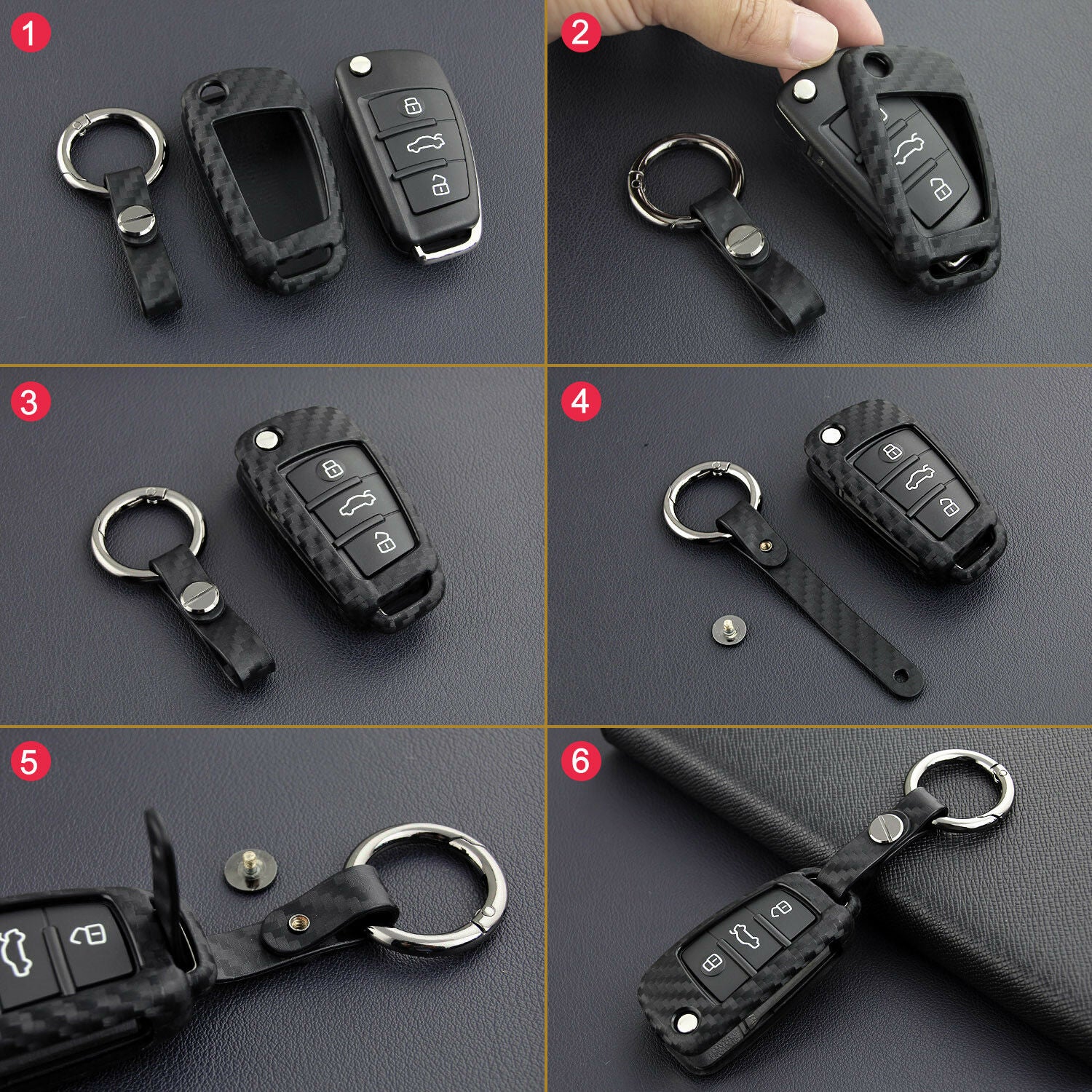 2019 Car Key Case Shell Protect For Audi A1 A3 S3 Q3 Q7 TT A6L Keychain Fob