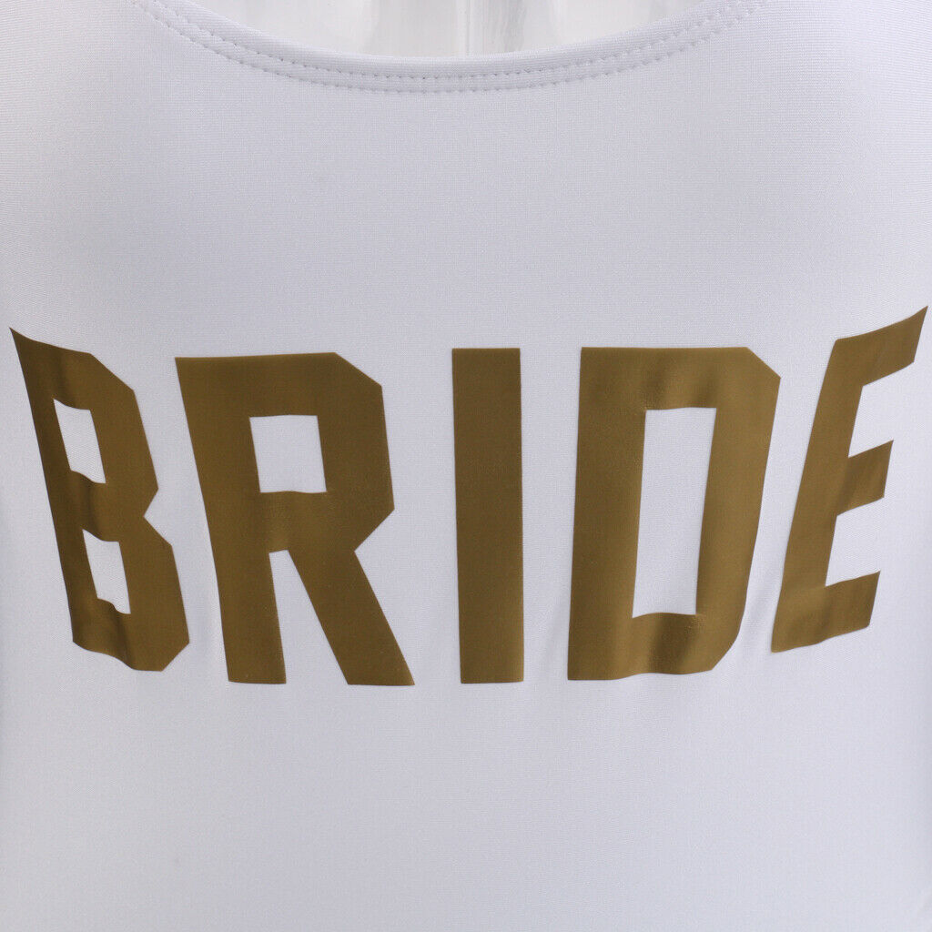 Bride Letters Print Swimsuit Costume One-Piece Wedding Party Swimwear L 10 Pairs