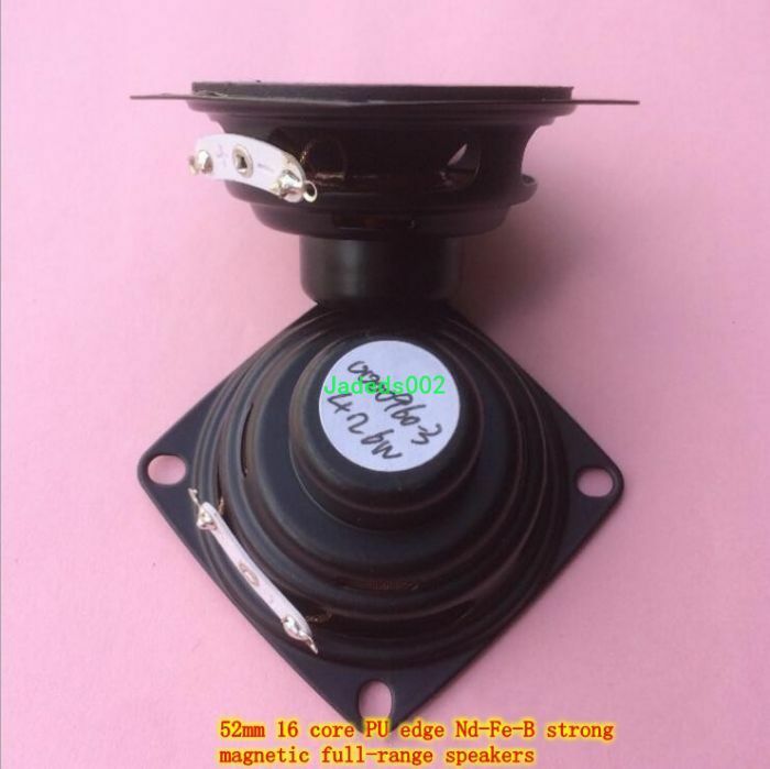 2pcs 52mm 4Ω 6W full-range speakers 4ohm PU edge loudspeaker HiFi Audio Parts