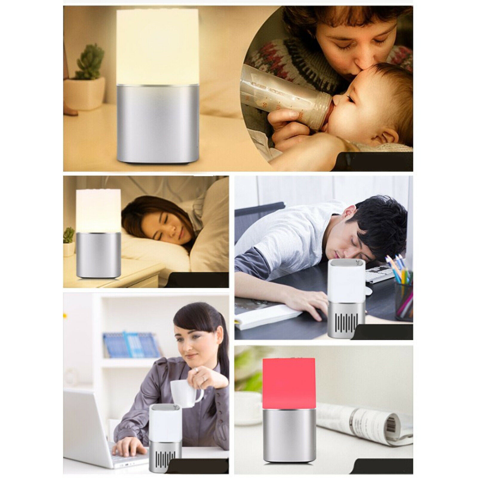 Bluetooth Speaker LED Night Lights Table Lamp TF Card Support Stereo Bass