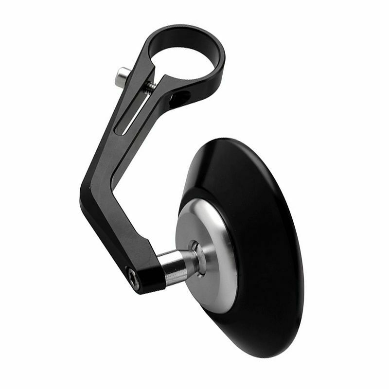 2x Motorcycle Scooter Bike Rear View Handlebar End Plug Mirrors Black Round L&R