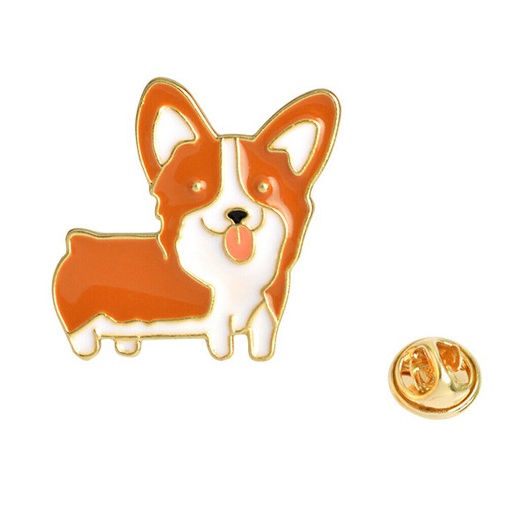8pcs/set Cute Cartoon Dog Animal Bulldog Pins Brooches Metal Breastpin Party