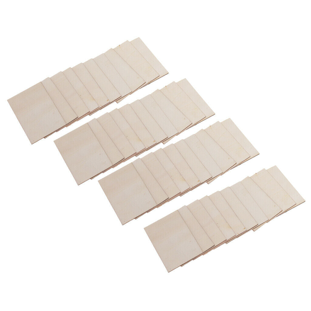 40pcs Plywood Sheets for Craft, Pyrography, DIY Wood Plaque Home Decor Signs