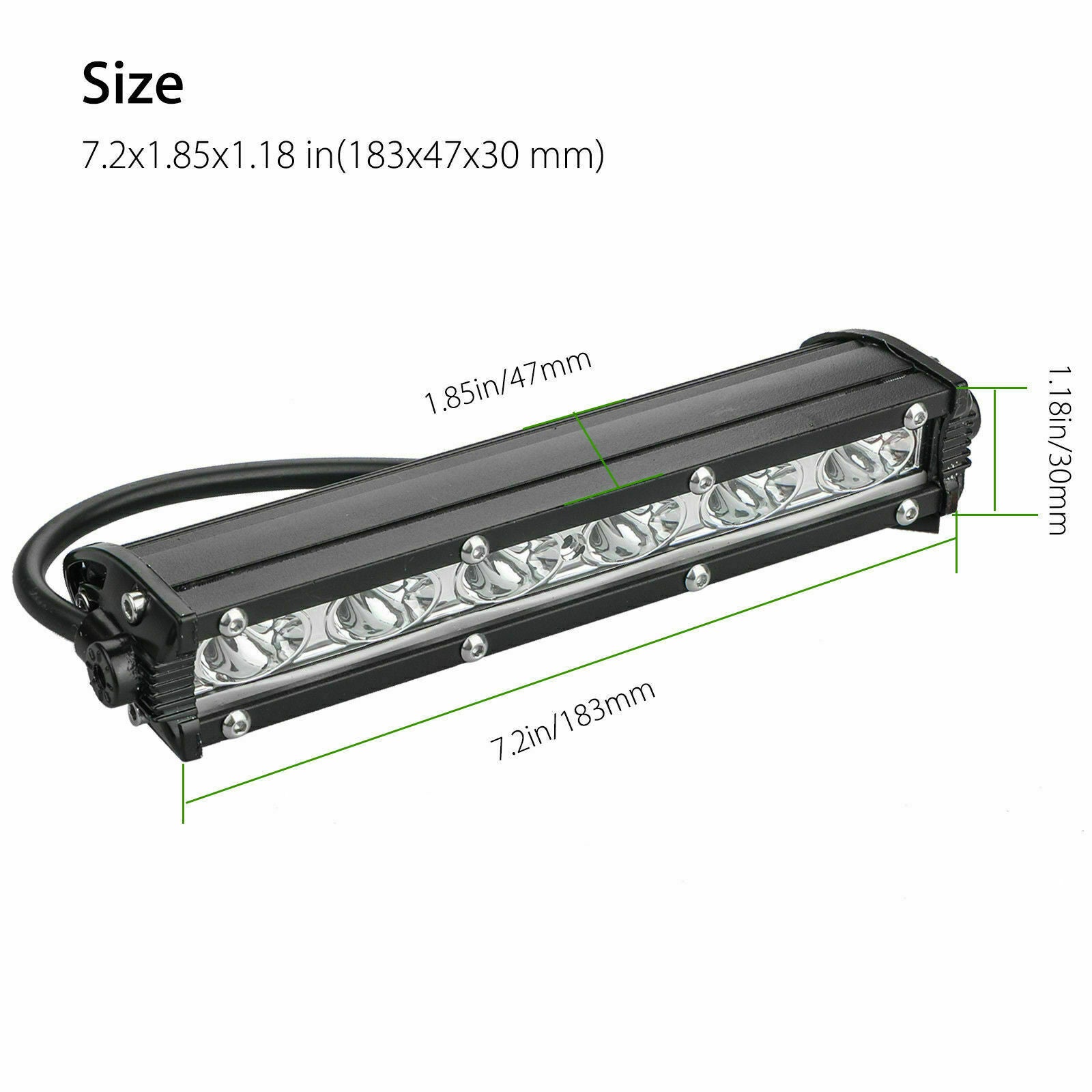 7'' 18W Spot LED Light Work Bar Lamp Driving for Fog Offroad SUV Car Boat Truck