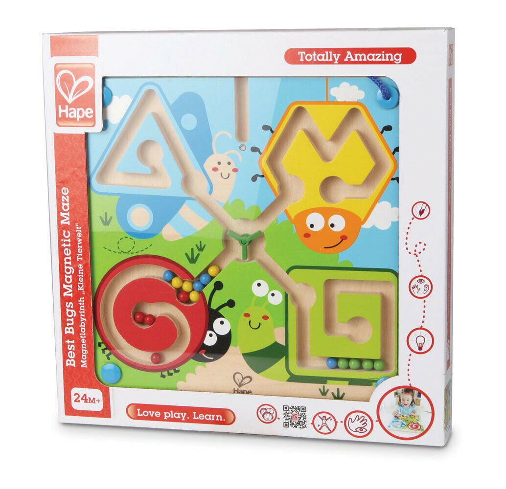 E1709 HAPE Best Bugs Magnetic Maze Wooden Puzzle [Totally Amazing] Children 2yr+