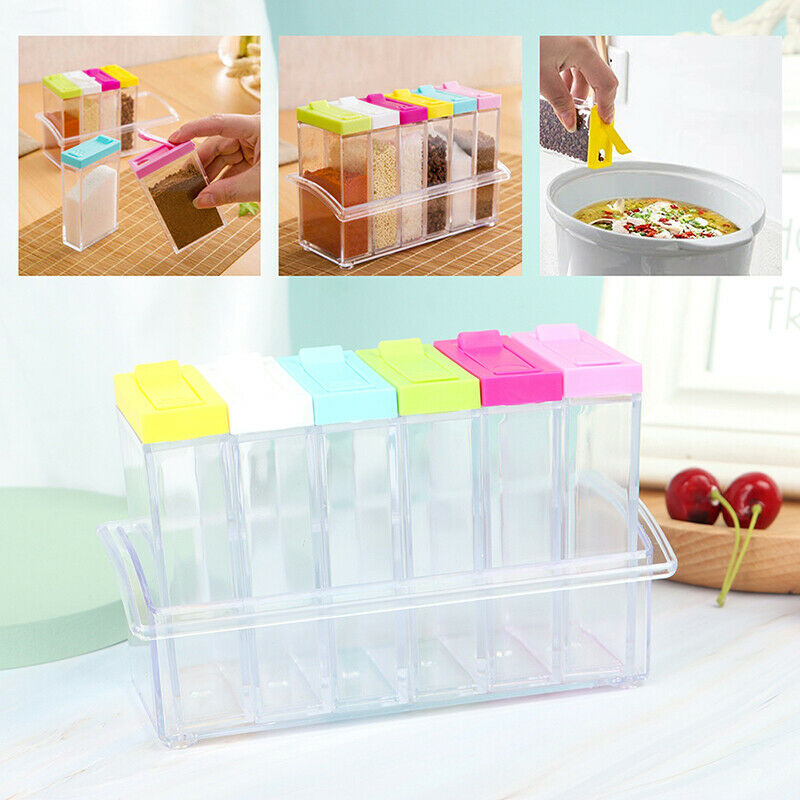 Spice Jar Seasoning Box Kitchen Storage Bottle Transparent PP Pepper Poder T DF