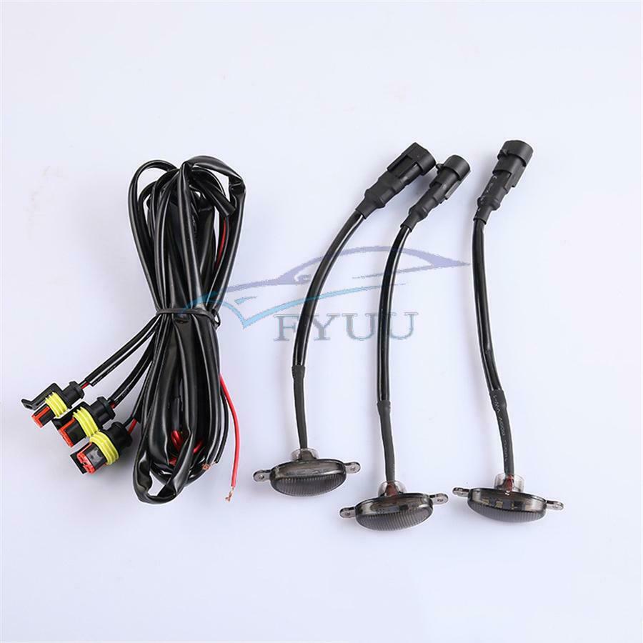 For Chevrolet Silverado 1500 16-21 LED Light Style For Raptor 3Pcs Grille Trim