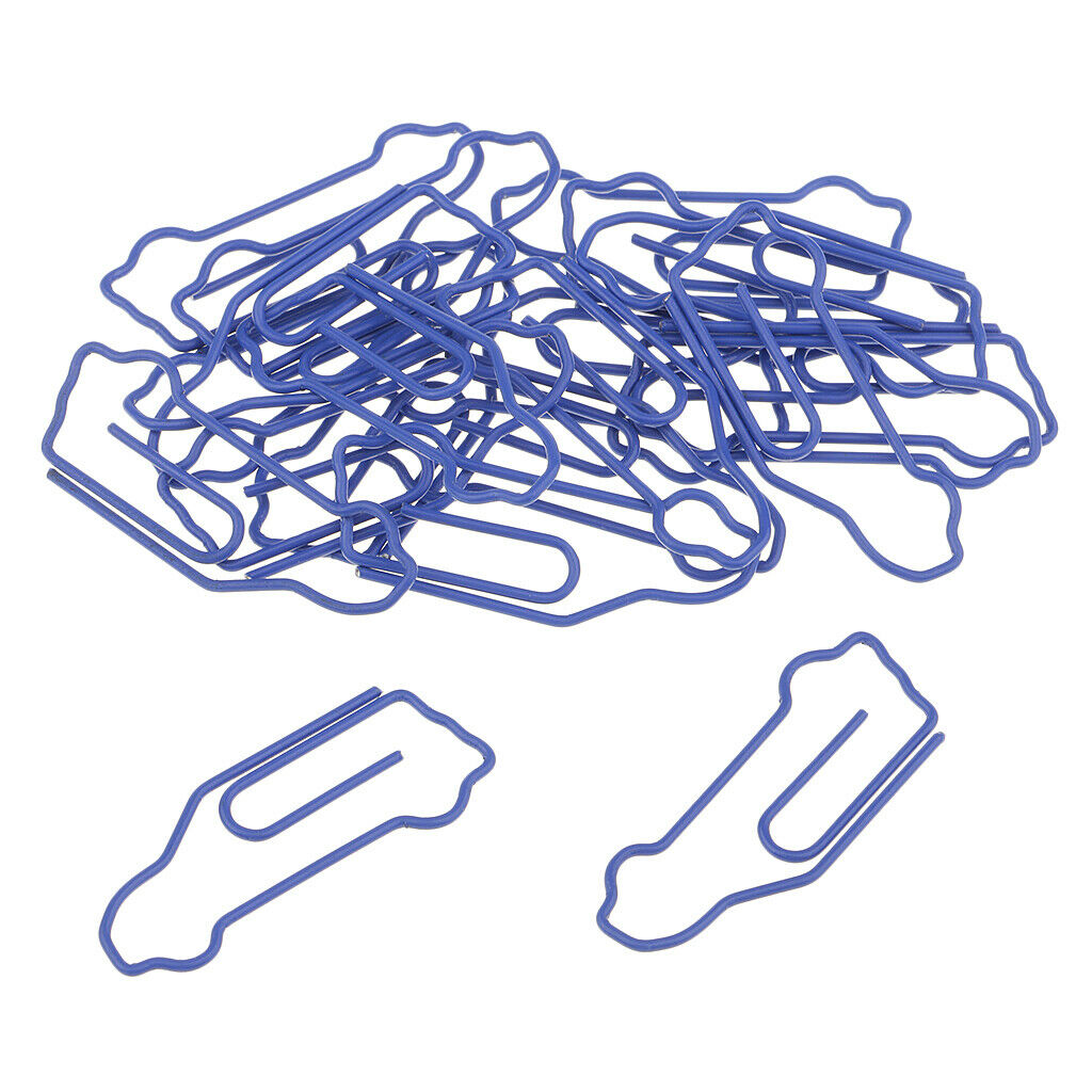 20 Pcs Funny Stationery Clips File Pouch Clips 4x1.4cm BLUE envelope Clips