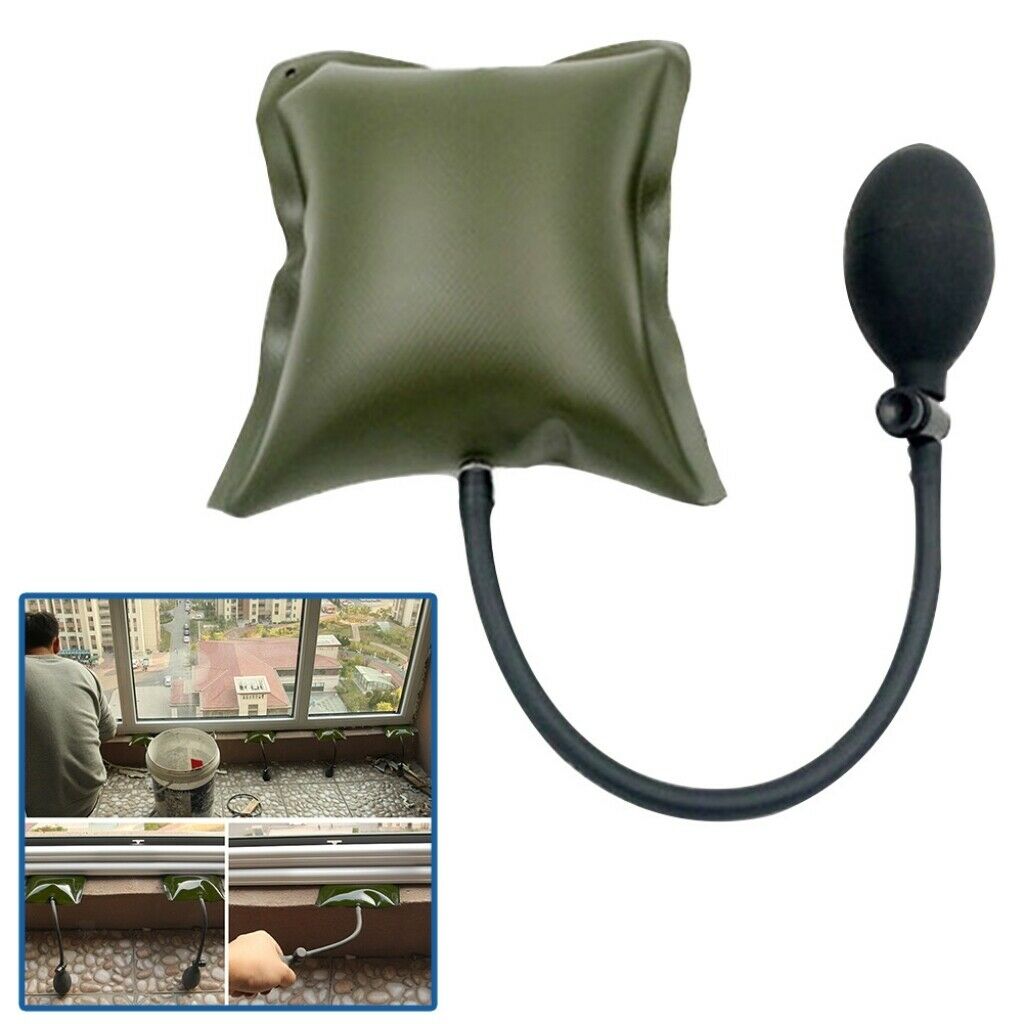 2pcs Adjustable Inflatable Air Bag Wedge Shim Pump Car Door Window Tool Green