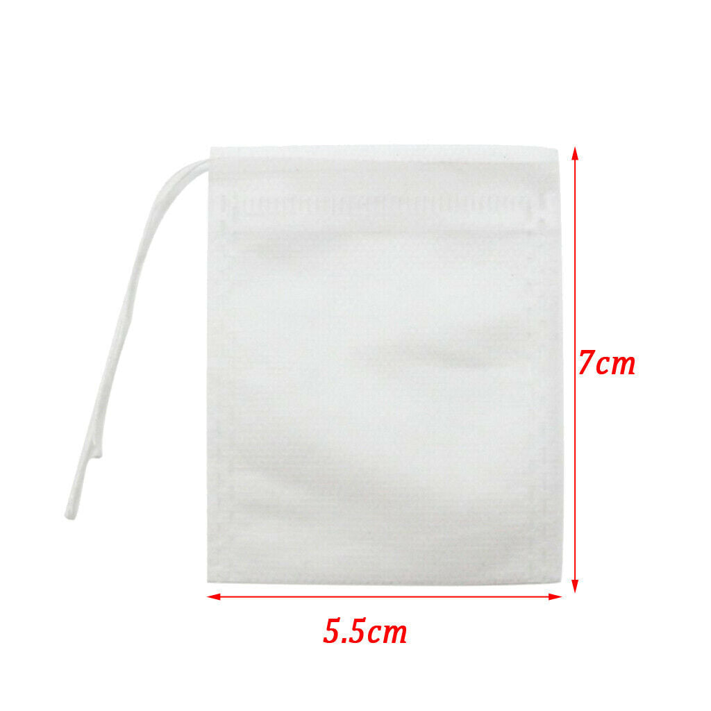 50pcs Empty Teabags String Heat Seal Filter Paper Herb Loose Tea Bag 5.5x7cm