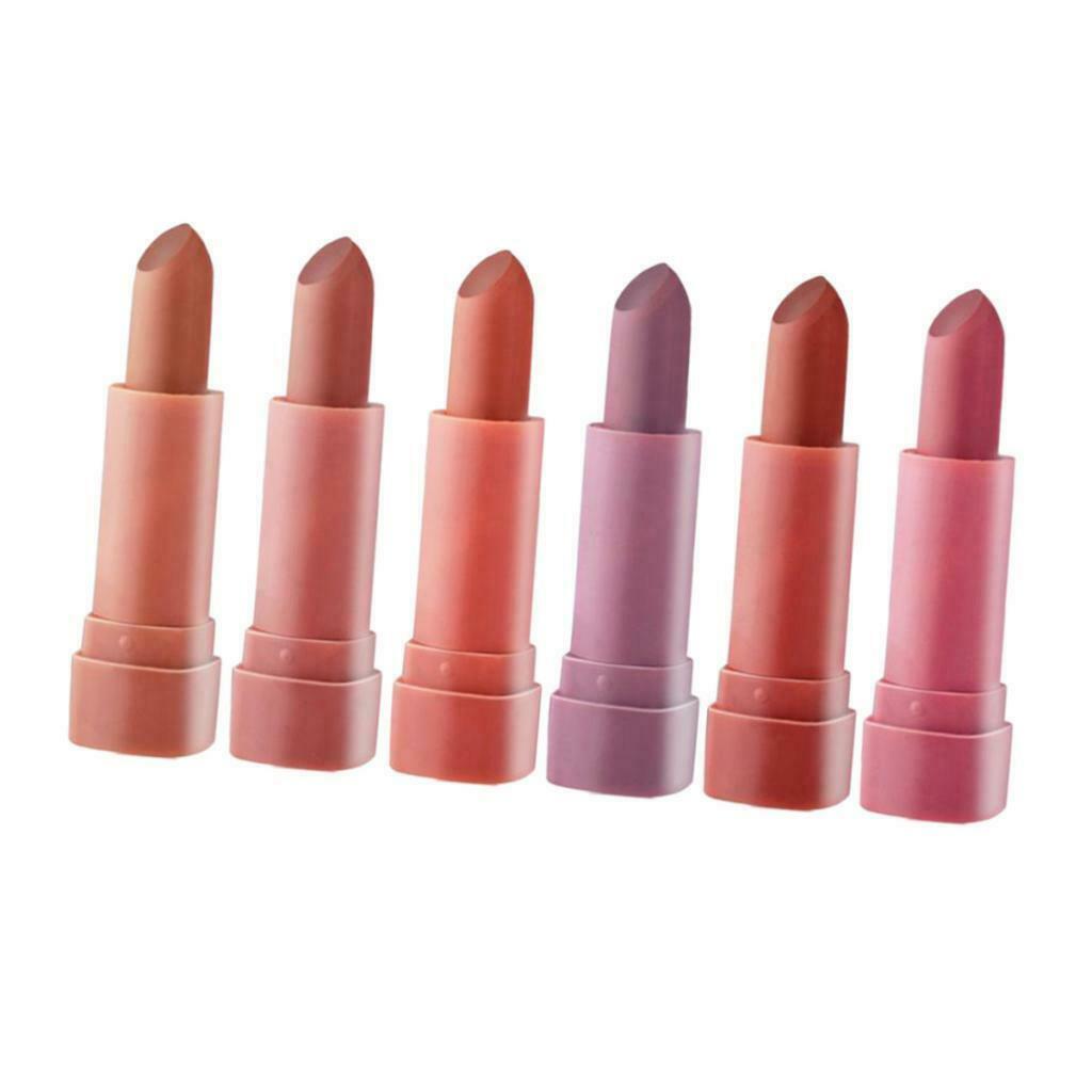 6 Pack Women No Fade Lip Stick Set Pigmented Mini Lipsticks Lip Color 1.5g
