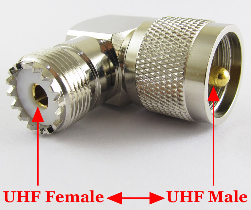 10pcs UHF PL-259 Male to UHF SO-239 Female Right Angle RF Coaxial Adapter Brass