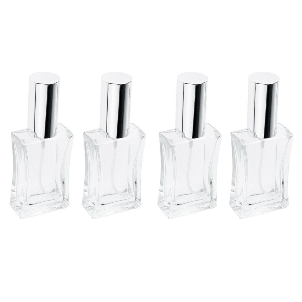 4Pcs Empty Glass Perfume Fragrance Bottle Aftershave Spray Containers 50ml