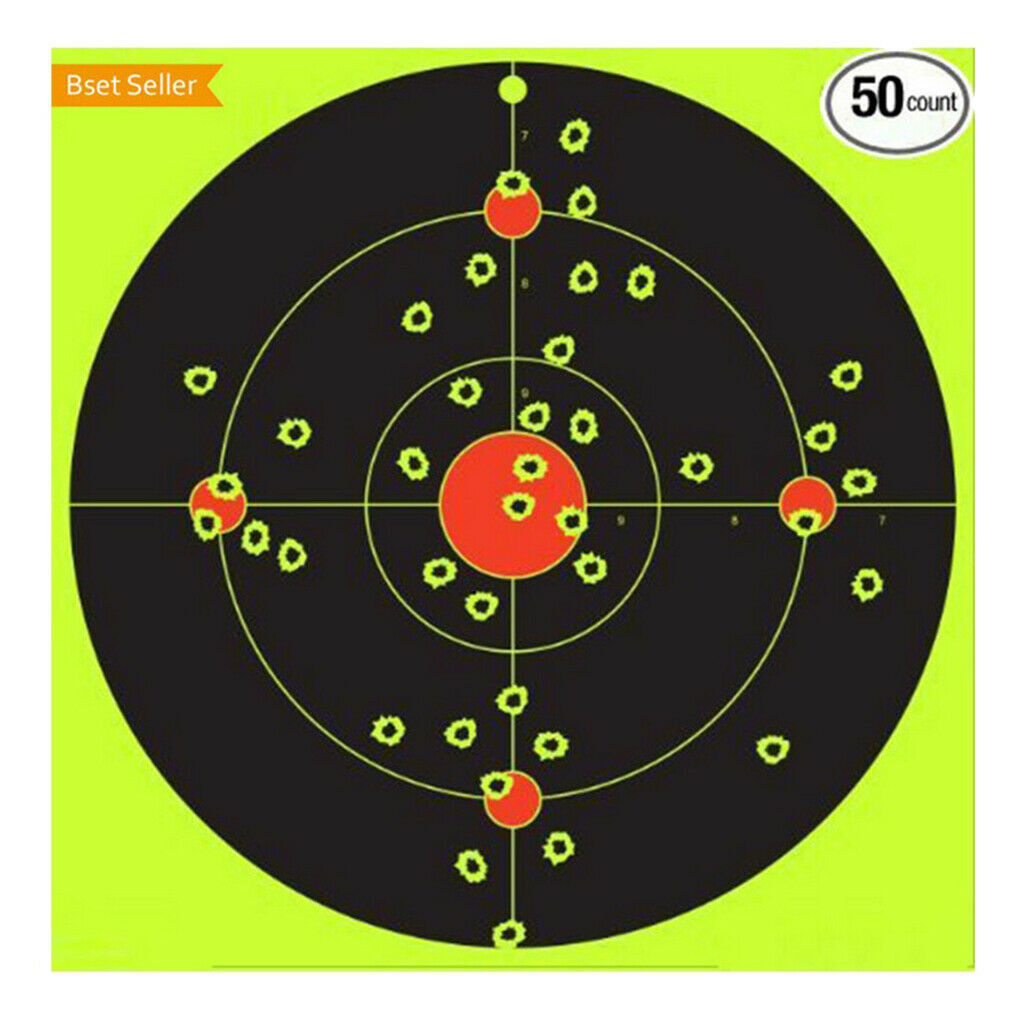 10x Fluorescent Green Target Shooting Stickers Gun Dart Hunting Target Paper