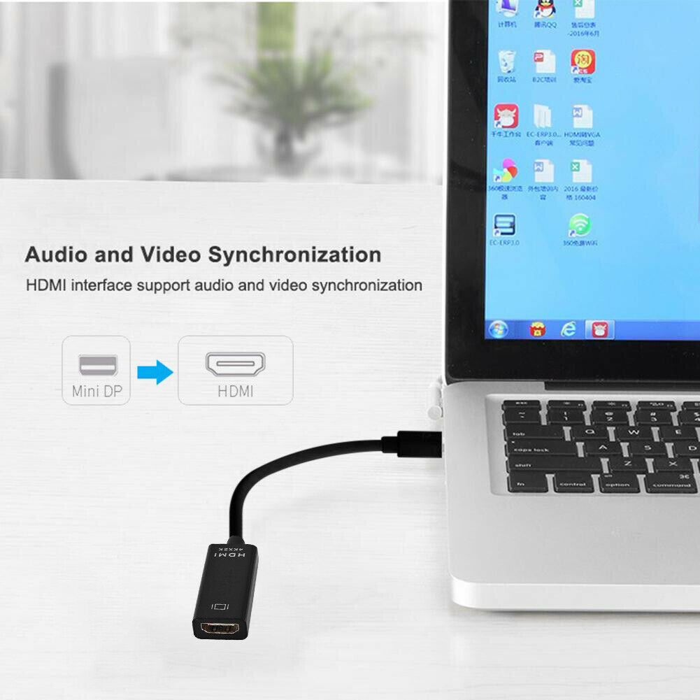 Mini DP to HDMI-compatible Converter Cable Display Port Male to Female Adap @