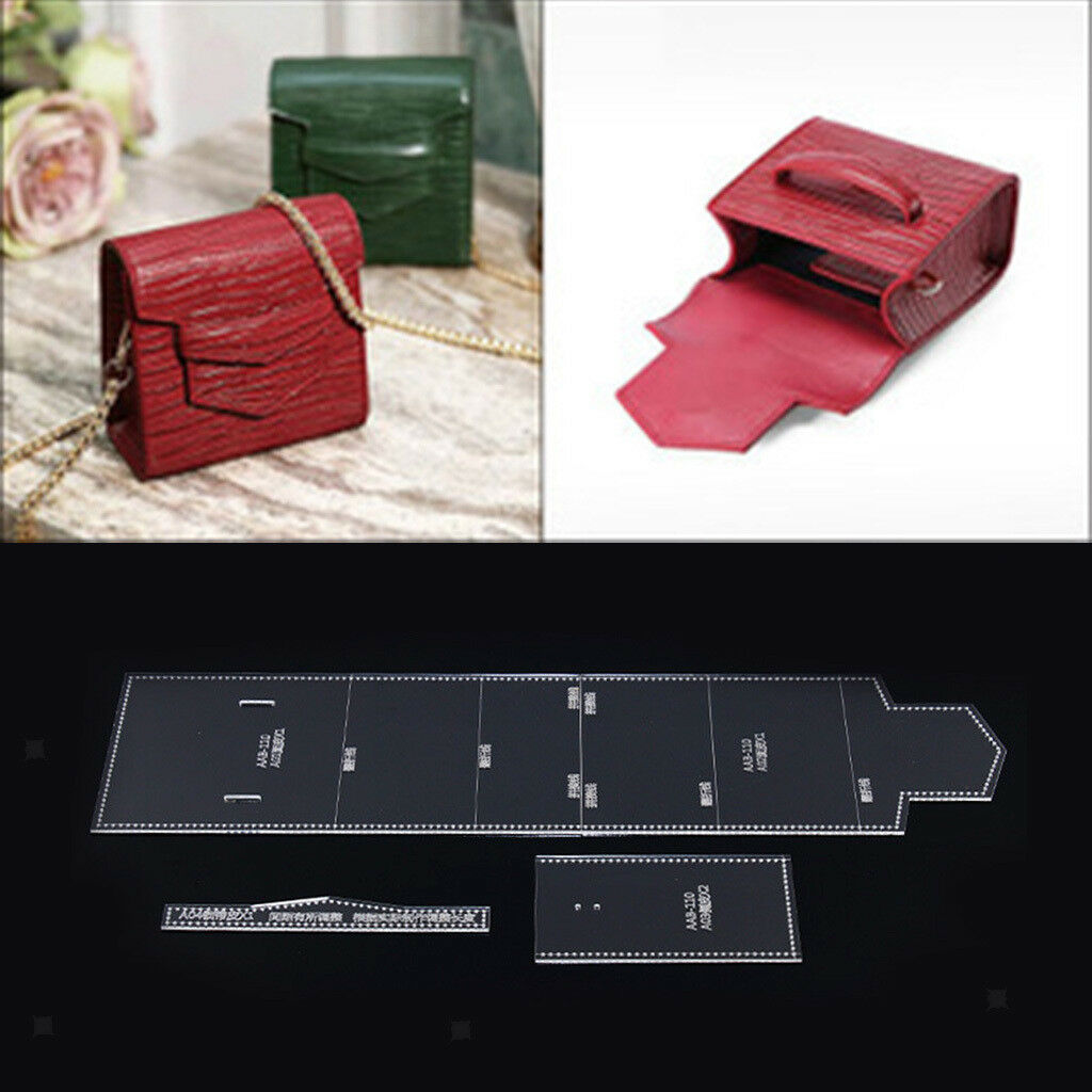 4Pcs Clear Acrylic Shoulder Bag Pattern Stencil Template Leather Craft Tool