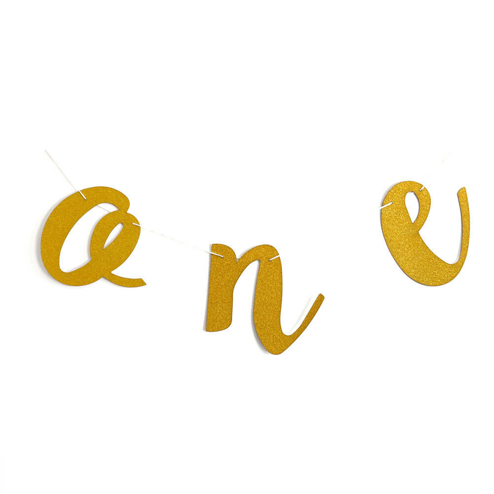 Glitter one Banner Girl Boy 1st Birthday High Chair Baby Shower Party Deco.l8