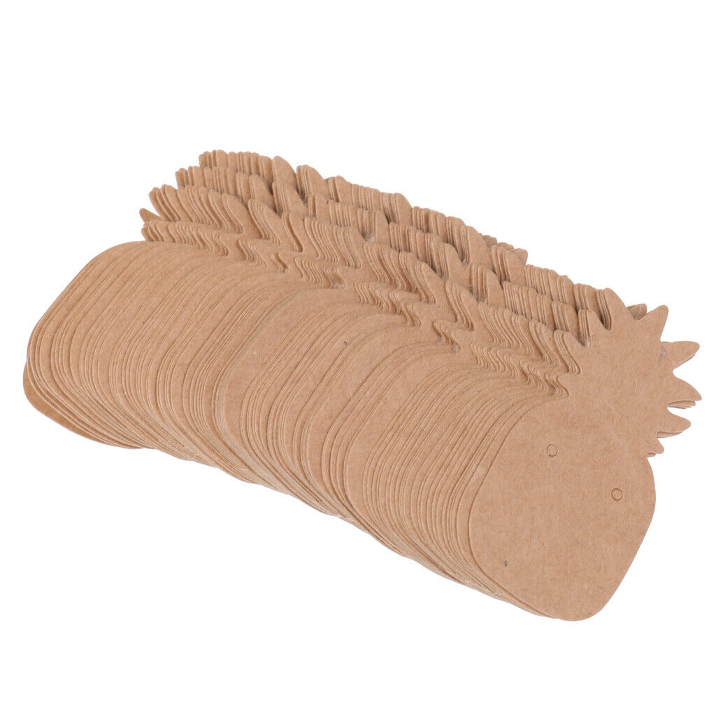 100pcs/Set Kraft Paper Cute Pineapple Earring Display Tags Jewellery Cards
