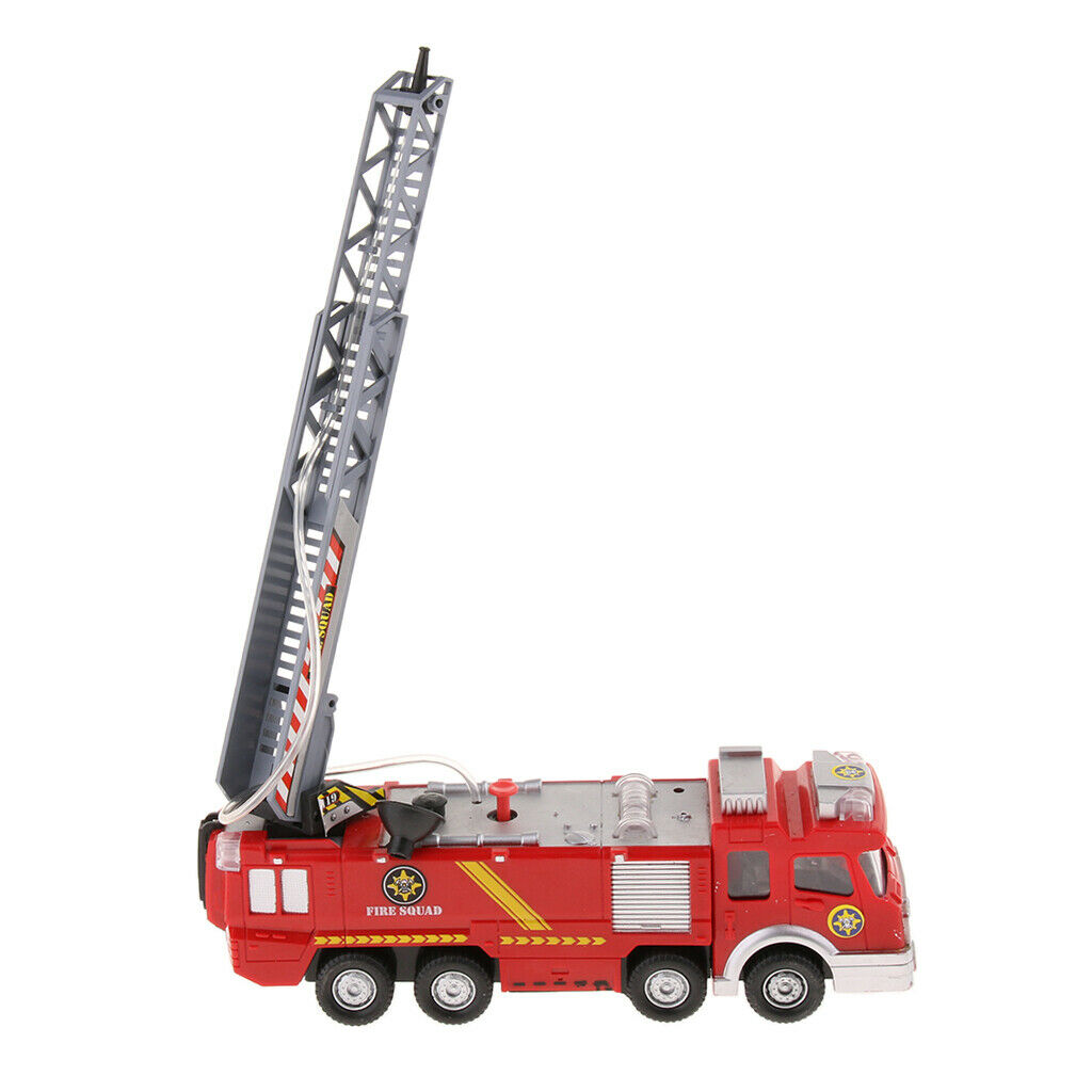 9 Inch  Fire Truck with Bump and Go Action sprays Real Water with Lights and