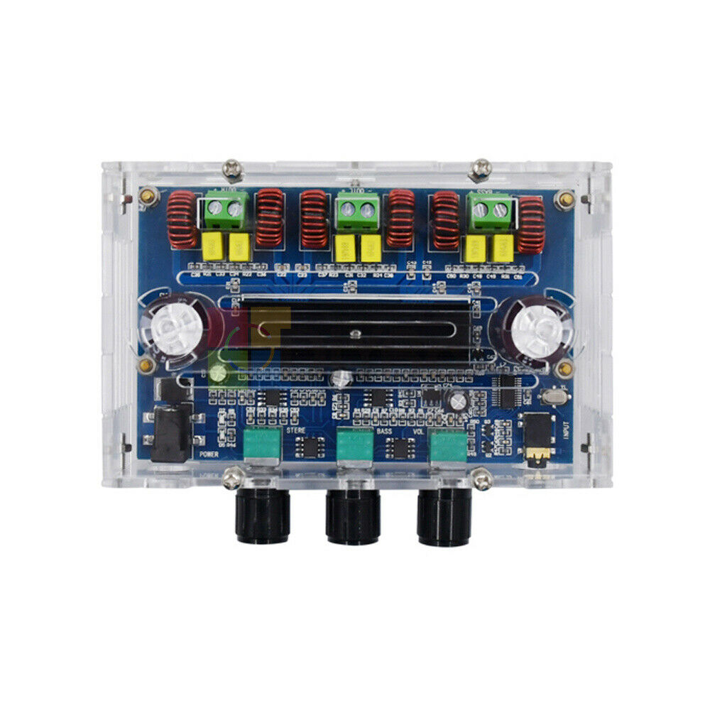 Bluetooth5.0 AUX TPA3116D2 Digital Power Amplifier Board 2.1CH 2*50W+100W + Case