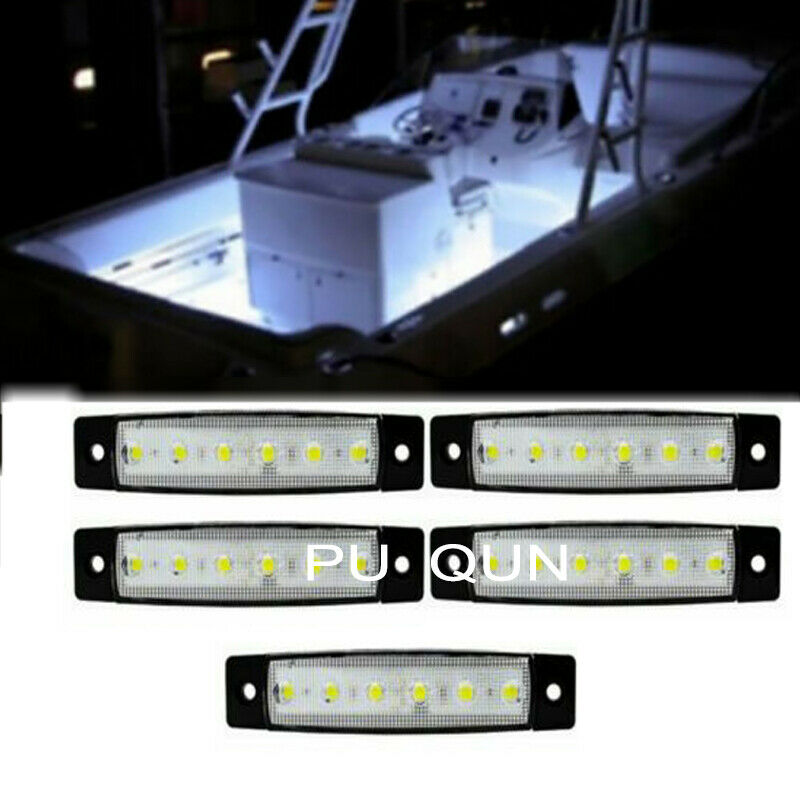 5x Marine Boat Light 3.8In 12 Volts White LED Courtesy/Utility Strip Lights