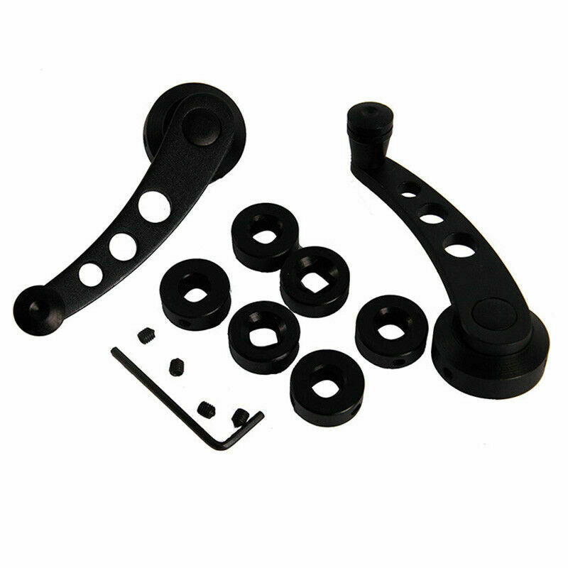 2x Car Truck Universal Billet Aluminum Manual Door Handle Crank Window Winder