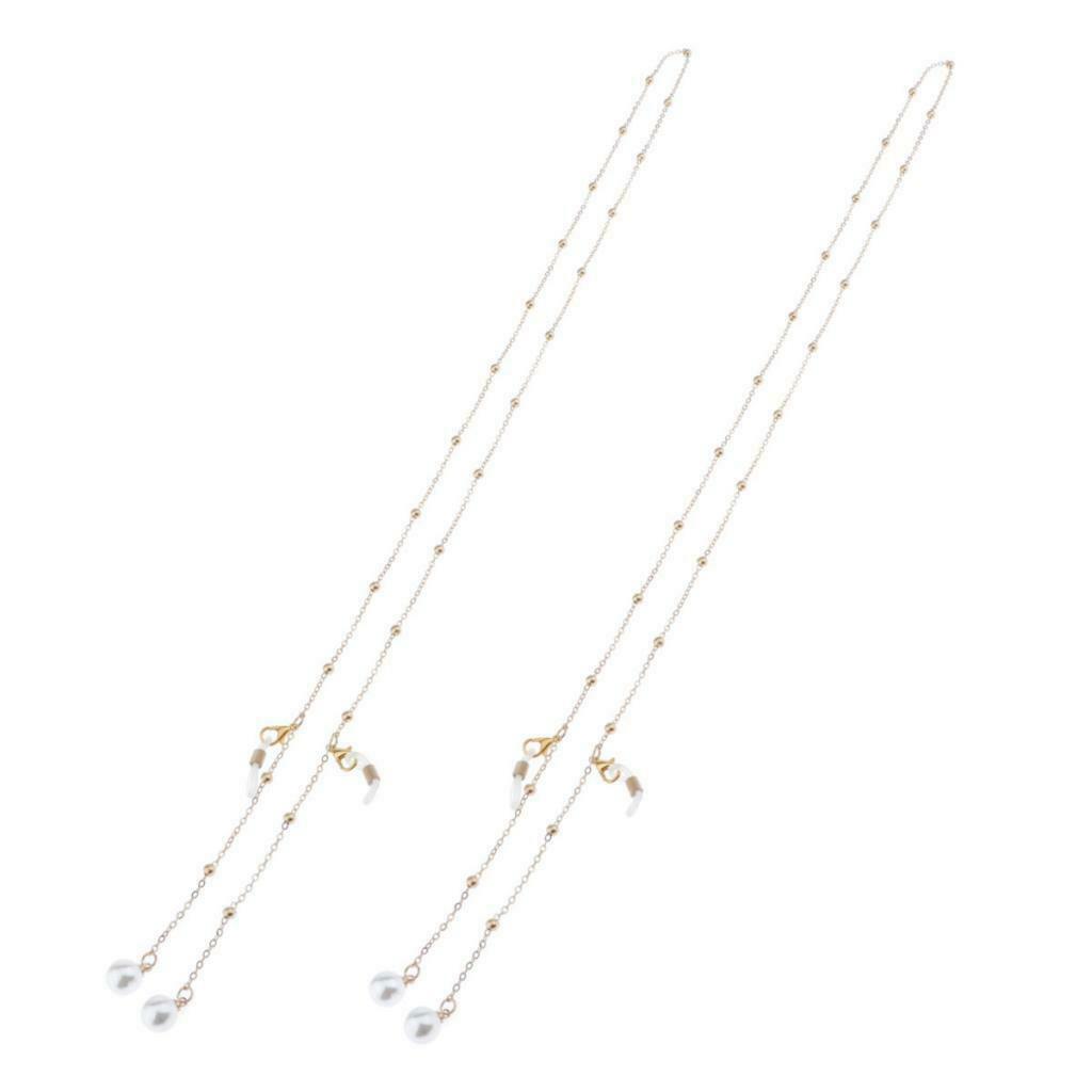 2 Packs Trendy Beaded Women Eyeglasses Chains Cord Retainer Spectacles Strap