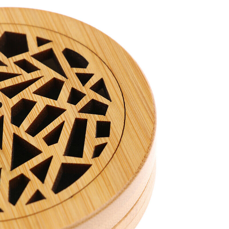 Round Bamboo Incense Burner Coil Incense Burners Incenso Censer Room Deco.l8