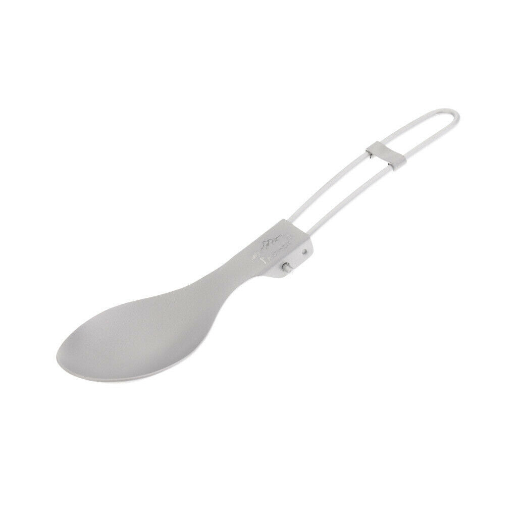 Outdoor Tableware Camping Picnic Folding Titanium Soup Spoon