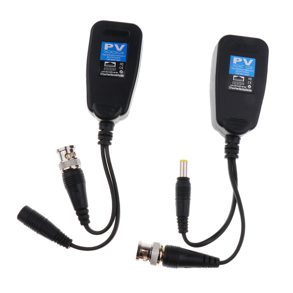 4Pcs CCTV BNC Male to CAT5e 6 RJ45 Connectors Video Power Balun Transceiver