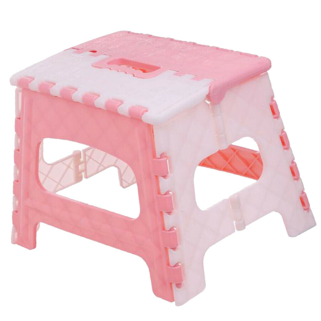 Plastic Step Stool Non Slip Home Bathroom Garage Camping Multi-purpose Pink