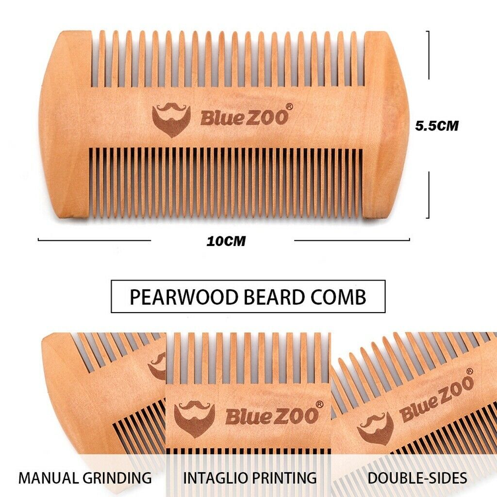 2 Set Mens Beard Grooming Kit with Comb Scissors Brush for Friend Grandpa