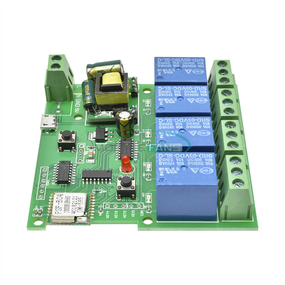 4-Channel WiFi Wireless Relay Delay Switch 4-way Control AC 220V for Smart Home