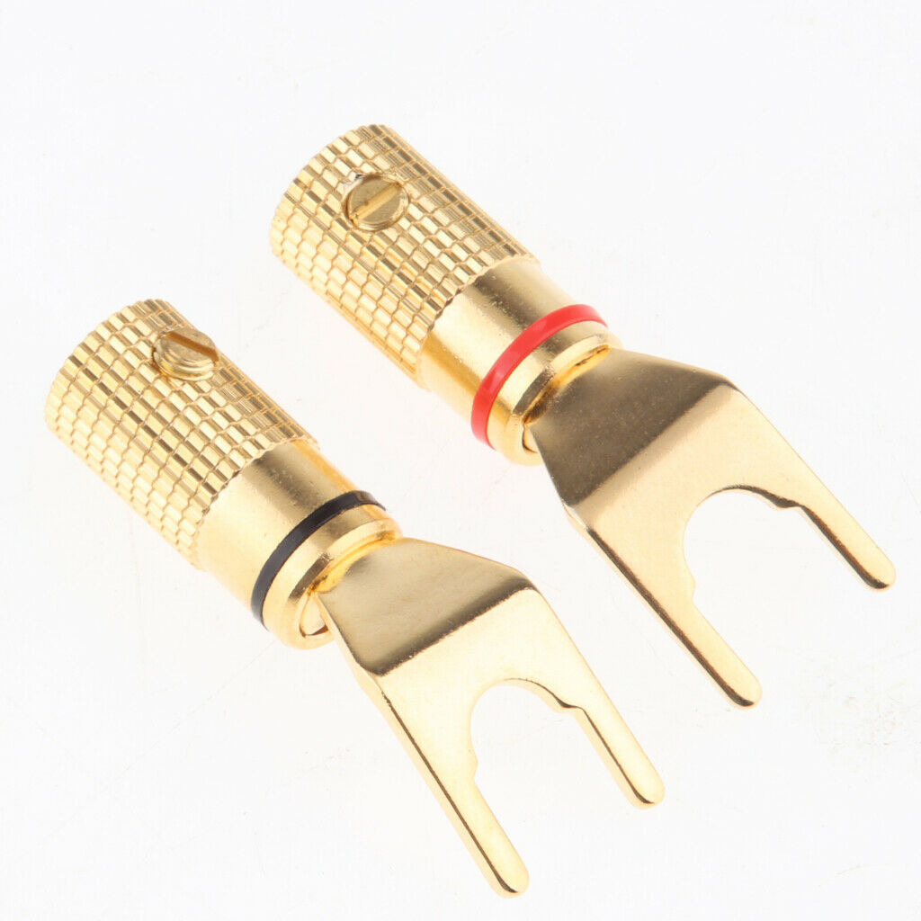 Prettyia   2x   Speaker   Banana   Y   U - Type   Spade   Plug   Screw   Type