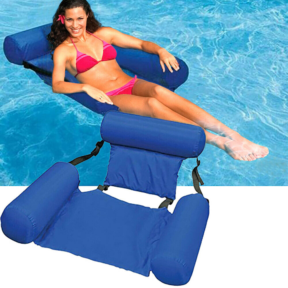 Swimming Floating Chair Pool Seats Inflatable Lazy Water Bed Lounge Chairs