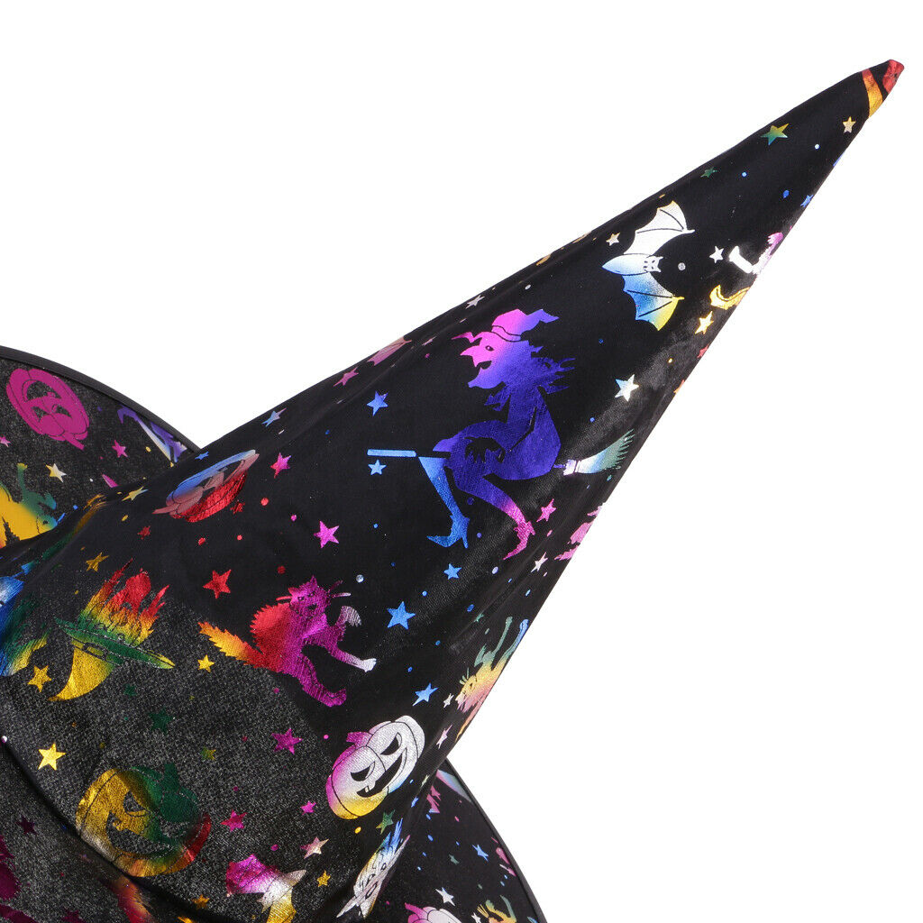 Fabric Halloween wizard hat witch costumes for boys and girls
