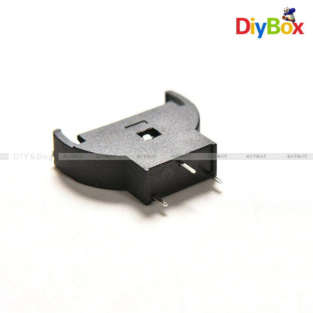 5PCS Black Plastic CR2032 Cell Button Lithium Battery Holder Sockets Case 3V