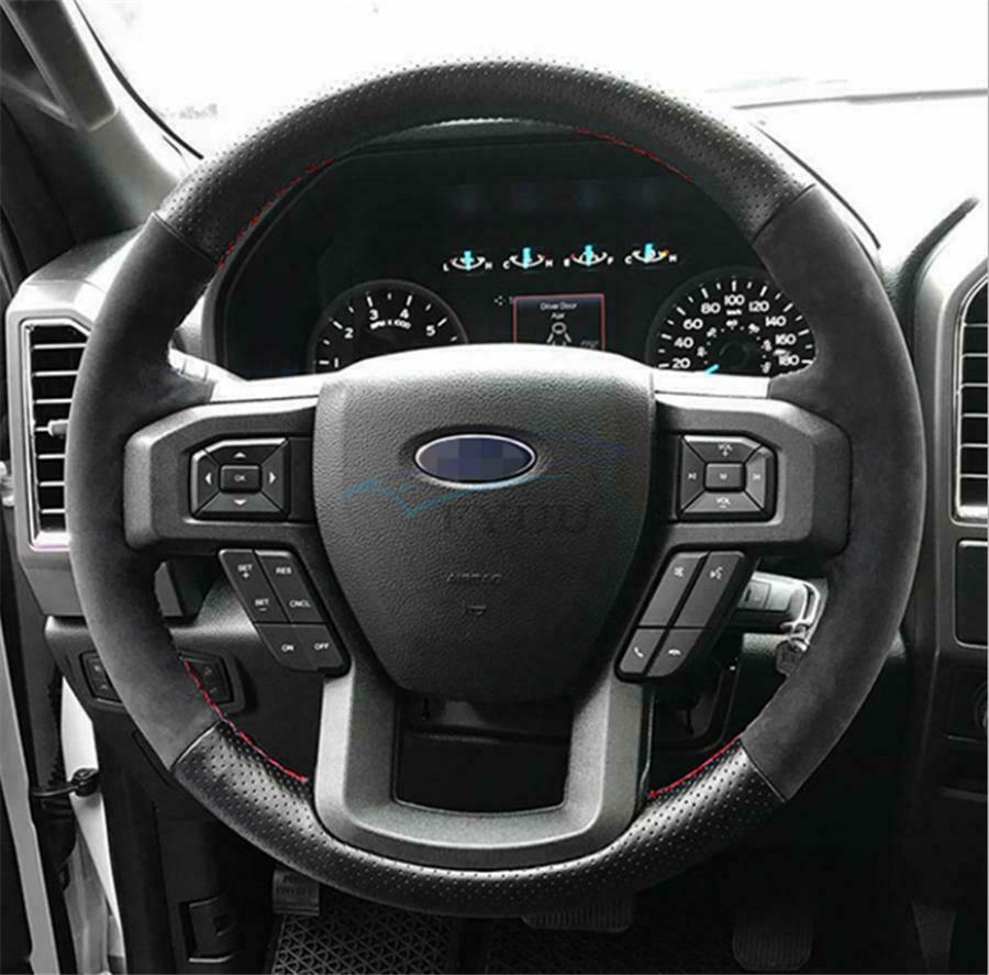 Car Steering Wheel Cover For Ford F-150 F150 King Ranch Lariat Platinum XL XLT