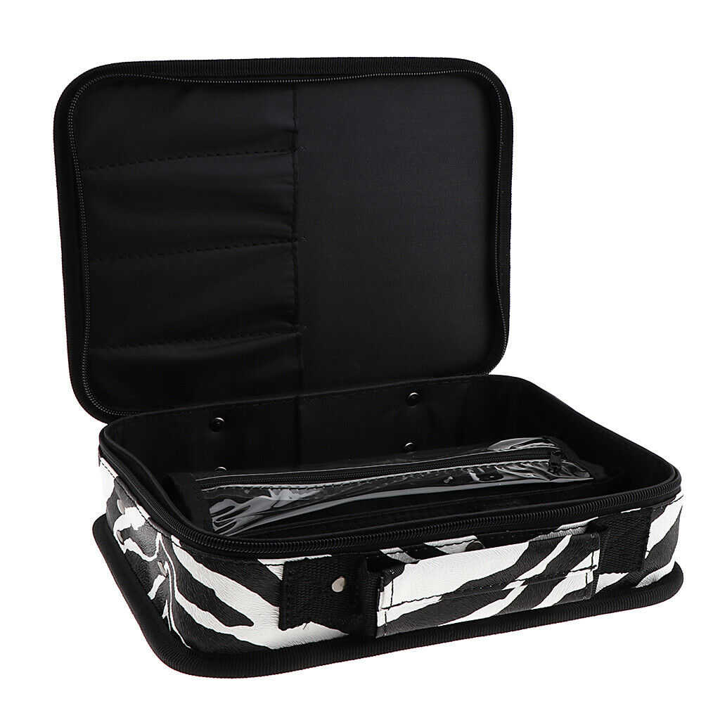1 Piece PU Leather Handy Travel Cosmetic Bags, Makeup Box Beauty Brush Train