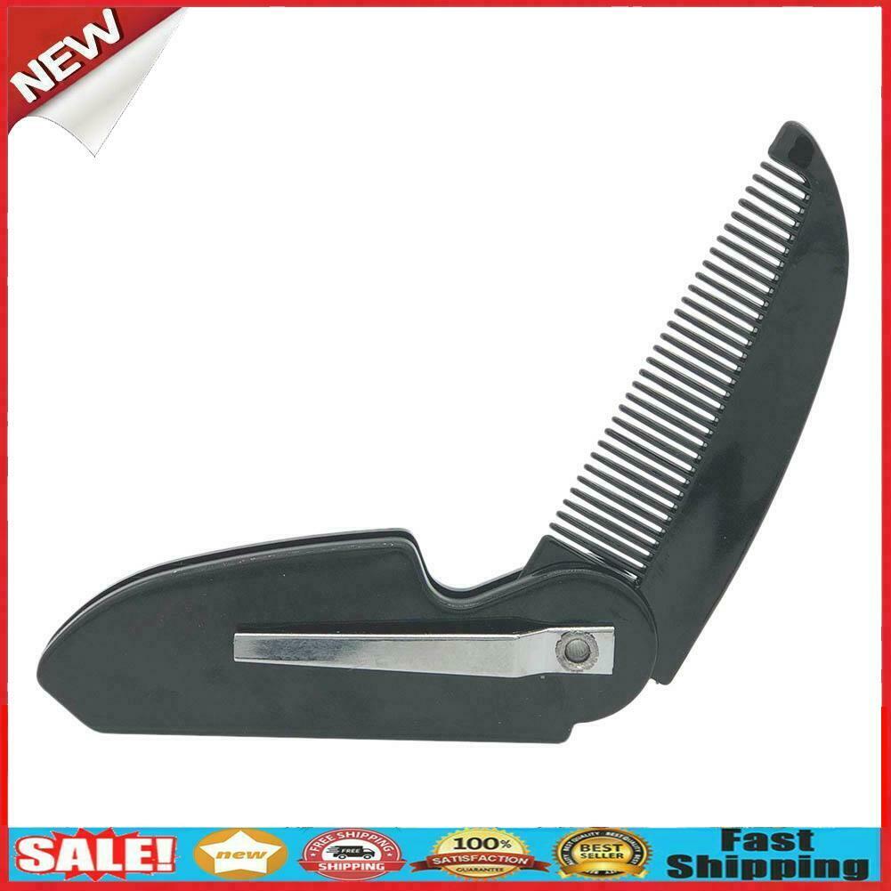 Man Woman Folding Portable Pocket Clip Beard Moustache Convenient Hair Comb @