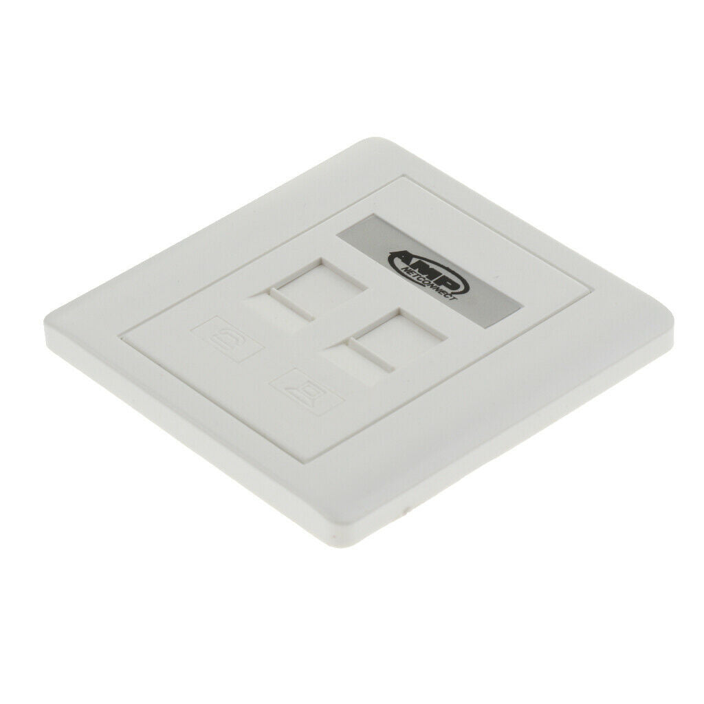 Face Plate Wall Socket /RJ11 Ethernet Single Gang 2 Ports with Keystone