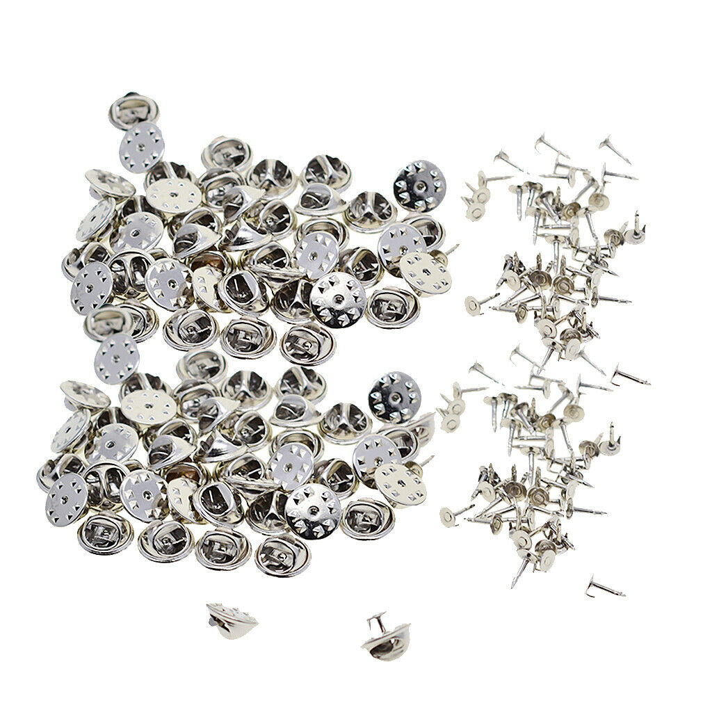 Prettyia 100x Tie Tack Blank Butterfly Pinch Back Clutch Squeeze Clasp Pins