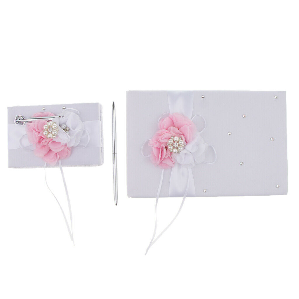 3 Pieces Guest Book Set, Ballpoint Pen, Wedding Pen Stand