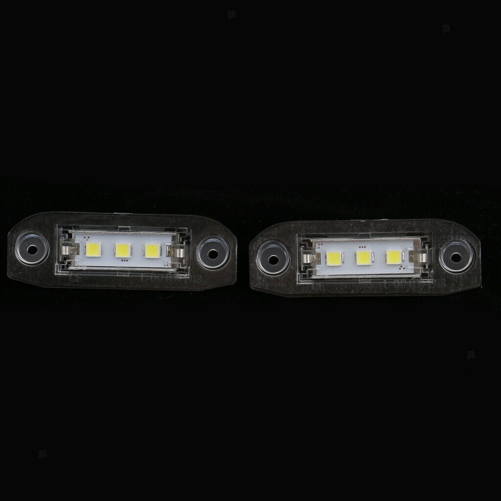 2 Piece 3 LED White Number License Plate Light Lamp For Volvo S40 S60 S80