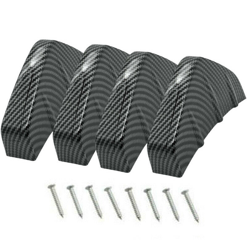 4pc Car Rear Bumper Lip Diffuser Shark Fins Splitter Carbon Fiber for Universal