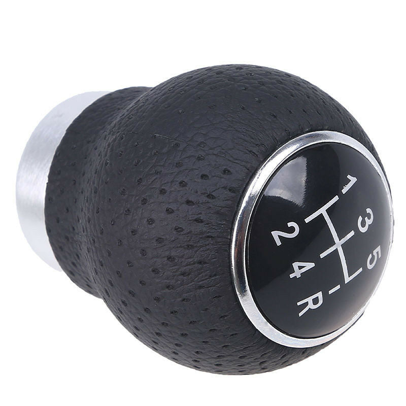 Universal Black Leather Car 5-Speed Gear Shift Knob Stick Manual Shifter Lever
