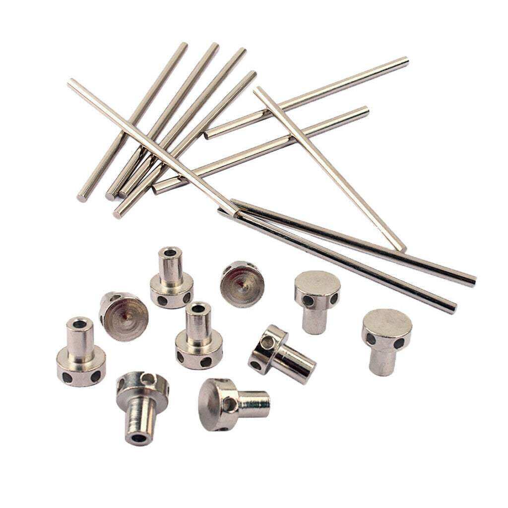 10 Sets Spoken Guitar Wheel Truss Rod Nut + Steel Bar for Guitar