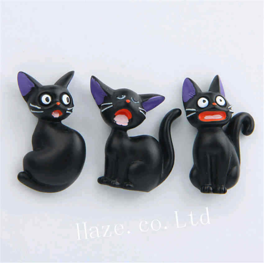 3pcs/Set Jiji Black Cat Removable Fridge Magnet Refrigerator Stickers New