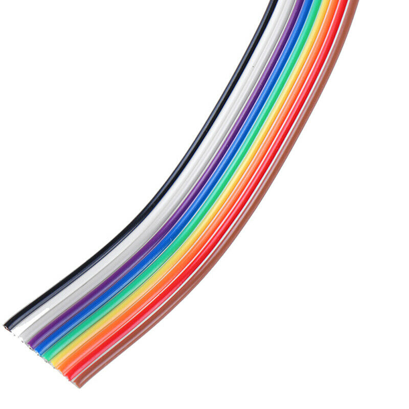 5 meters/lot Ribbon Cable 10 WAY Flat Cable Color Rainbow Ribbon Cable W jvABDD