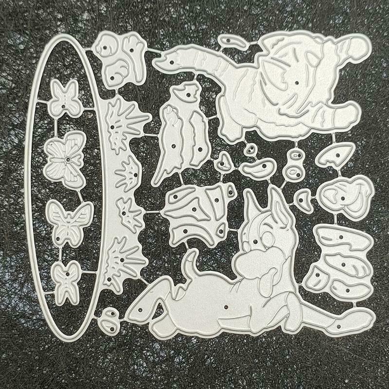 Cat Dog Butterfly Metal Cutting Dies Stencil Scrapbooking DIY Album Stamp Paper